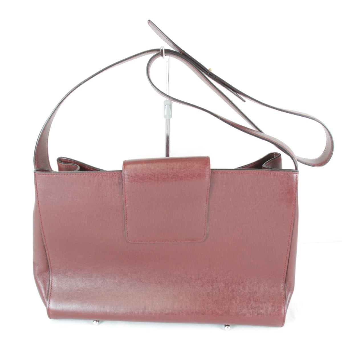 Cartier Must Line Turnlock Shoulder Card Bag Leather Wine — view 2