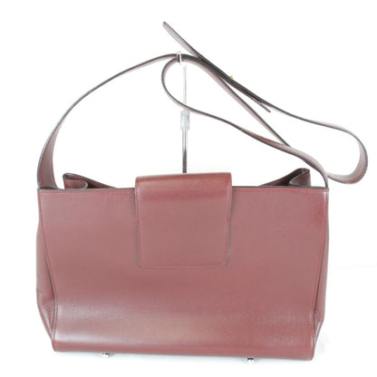 Cartier Must Line Turnlock Shoulder Card Bag Leather Wine — view 2