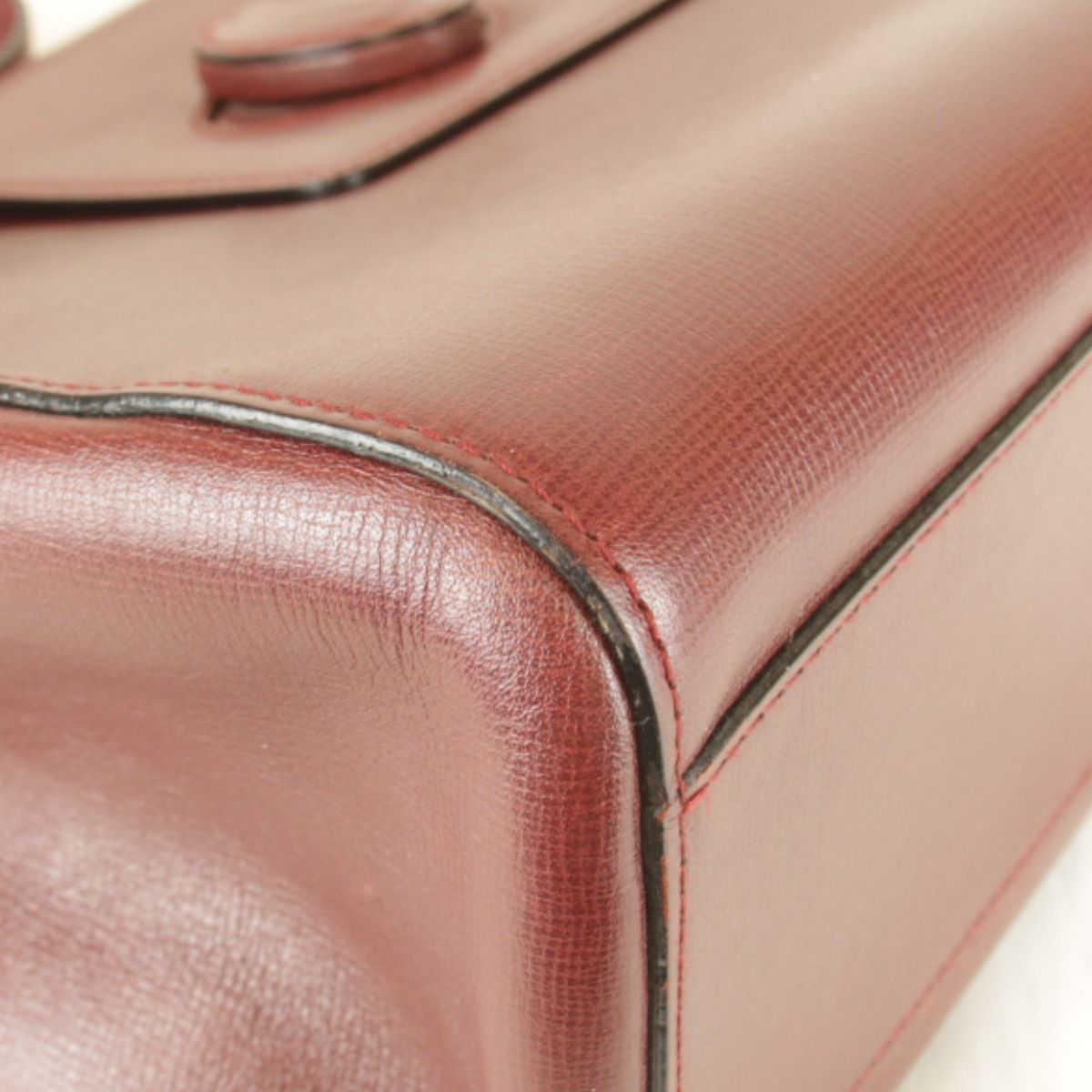 Cartier Must Line Turnlock Shoulder Card Bag Leather Wine — view 4