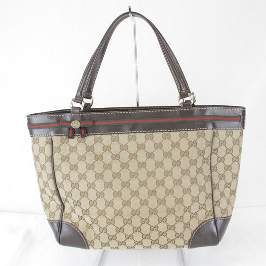 Gucci Tote GG Canvas Leather Brown