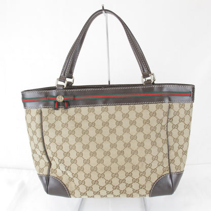 Gucci Tote GG Canvas Leather Brown