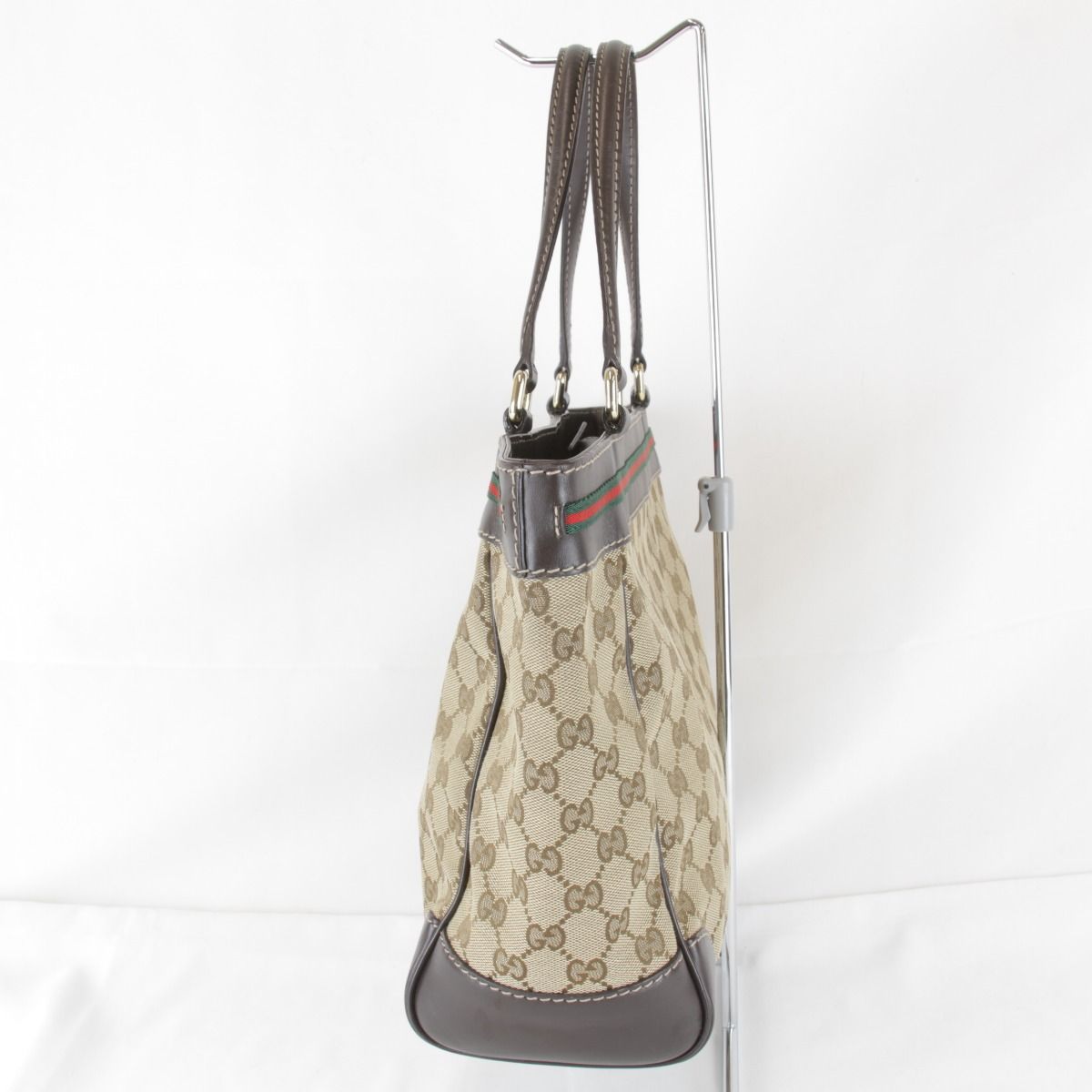 Gucci Tote GG Canvas Leather Brown — view 3