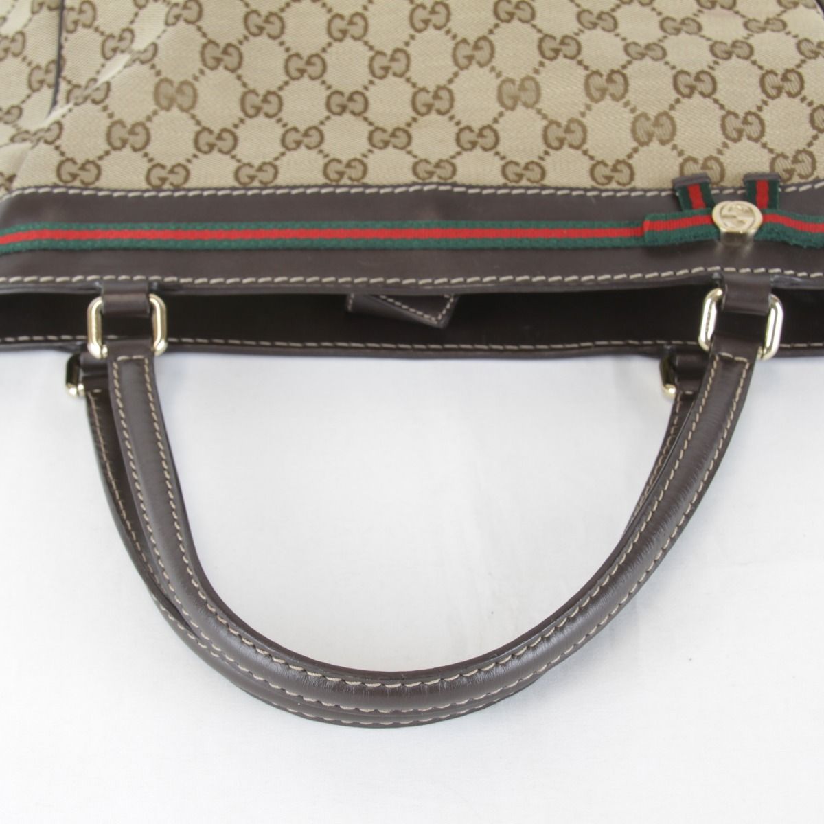 Gucci Tote GG Canvas Leather Brown — view 8