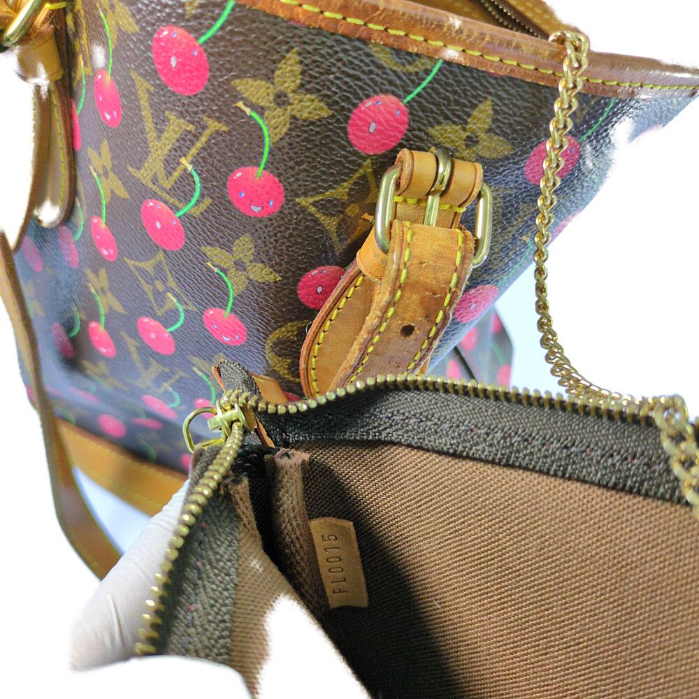 Louis Vuitton Monogram Cherry Blossom Bucket PM Tote Brown — view 8