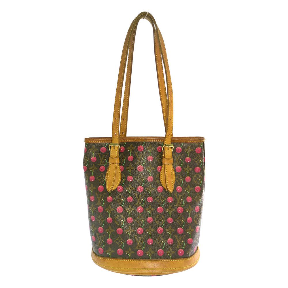 Louis Vuitton Monogram Cherry Blossom Bucket PM Tote Brown — view 3