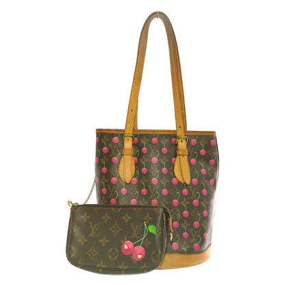 Louis Vuitton Monogram Cherry Blossom Bucket PM Tote Brown