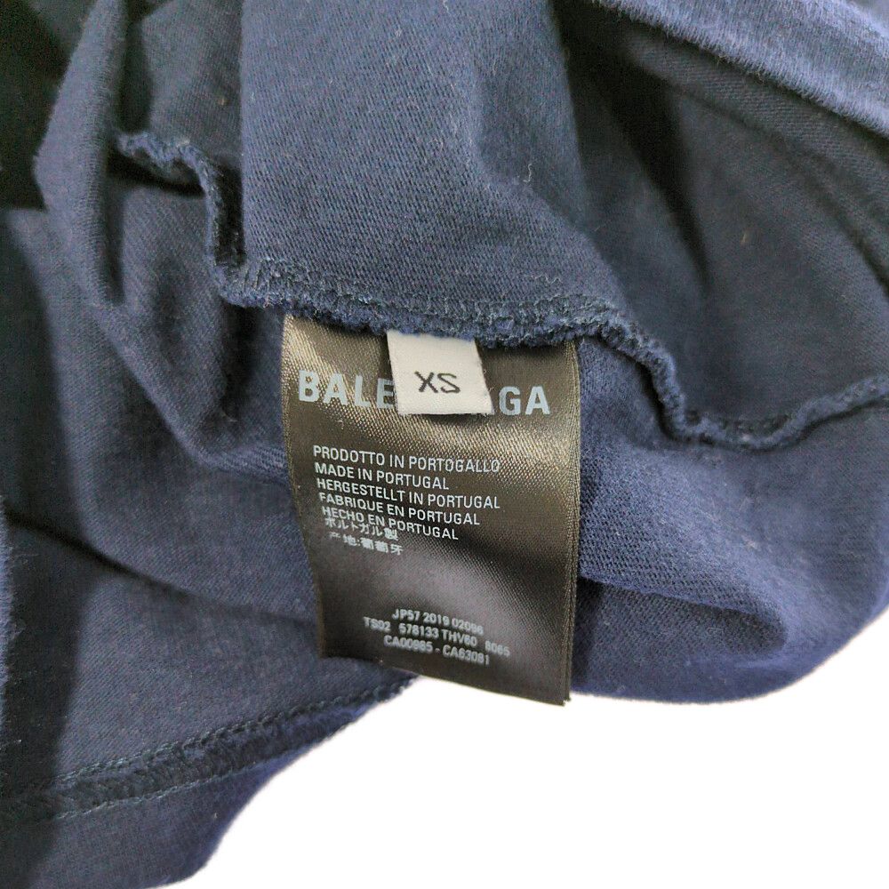 Balenciaga Bonjour Fit Print Short Sleeve Top T-Shirt Top XS Navy /autumn — view 5