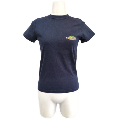 Balenciaga Bonjour Fit Print Short Sleeve Top T-Shirt Top XS Navy /autumn