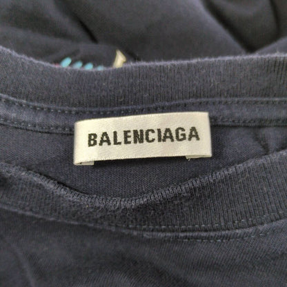Balenciaga Bonjour Fit Print Short Sleeve Top T-Shirt Top XS Navy /autumn — view 4