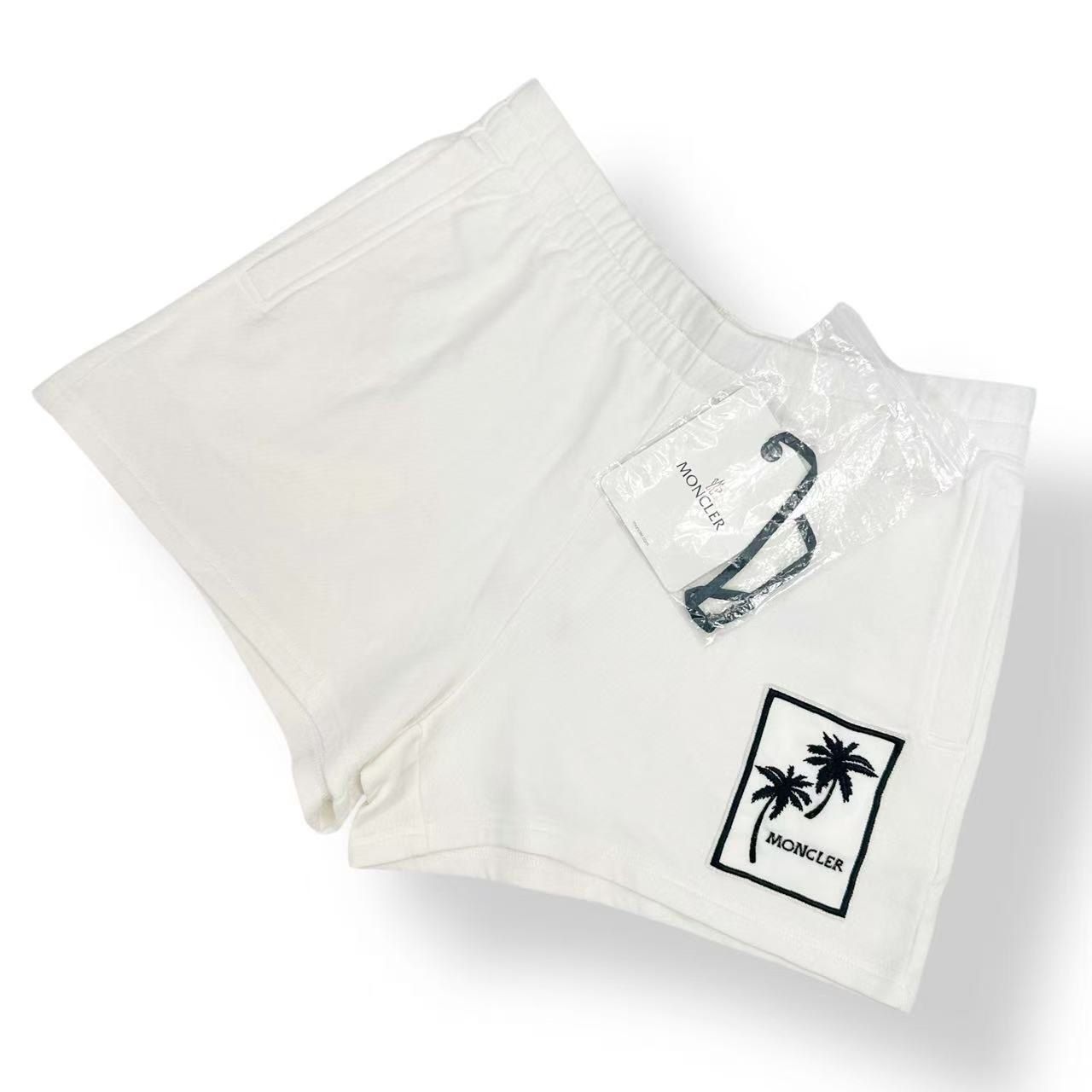 Moncler Shorts with Palm Tree Embroidery Patch White