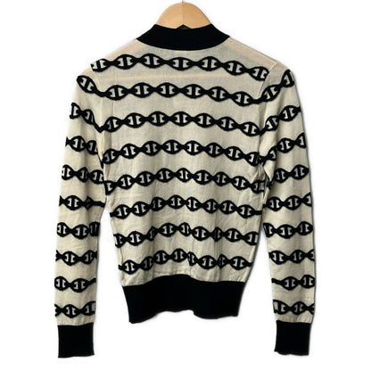 Hermes Long Sleeve Sweater 36 S Ivory Black Chaine D'ancre — view 2