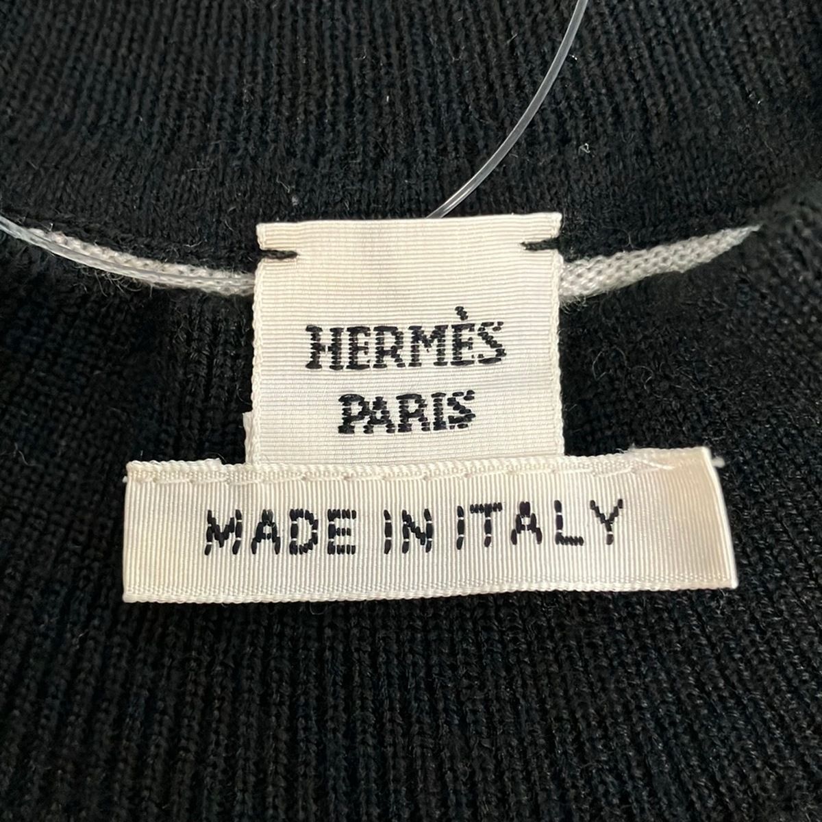 Hermes Long Sleeve Sweater 36 S Ivory Black Chaine D'ancre — view 3