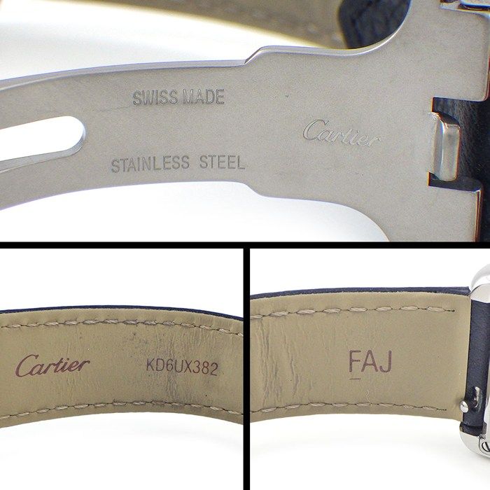 Cartier Watch Tank Solo SM Rectangular Silver Dial man Index Black Cowhide SS — view 5