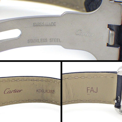 Cartier Watch Tank Solo SM Rectangular Silver Dial man Index Black Cowhide SS — view 5