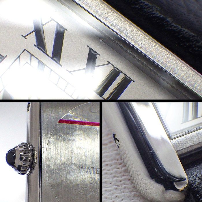Cartier Watch Tank Solo SM Rectangular Silver Dial man Index Black Cowhide SS — view 6