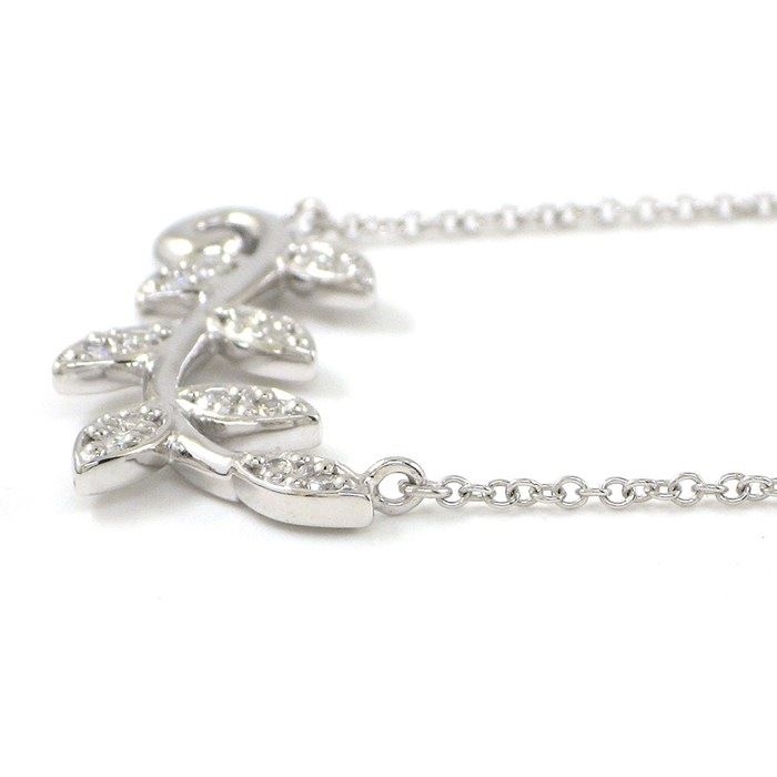 Tiffany & Co Necklace Olive Leaf Clima Diamond 18k White Gold — view 3
