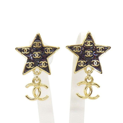 Chanel Earrings Star Motif CC Logo Resin