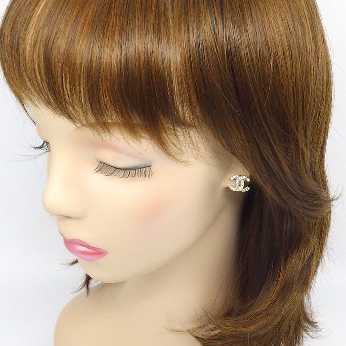 Chanel Earrings CC Logo Rhinestone — view 4