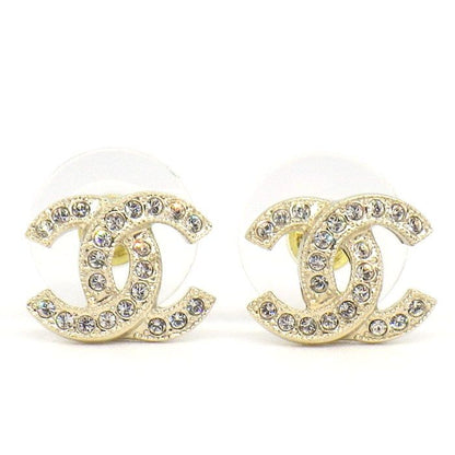 Chanel Earrings CC Logo Rhinestone
