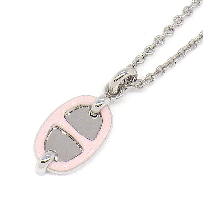 Hermes Necklace Mini Maillon PM Rosecanda Lacquer Metal
