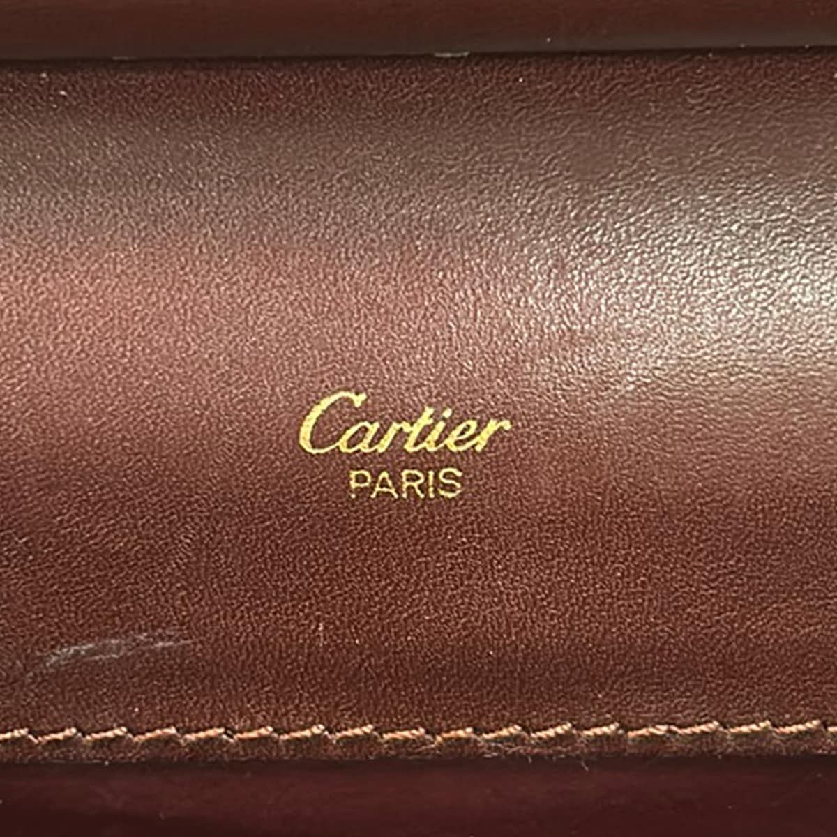 Cartier Shoulder Bag Must Line Bordeaux Gold Leather — view 8