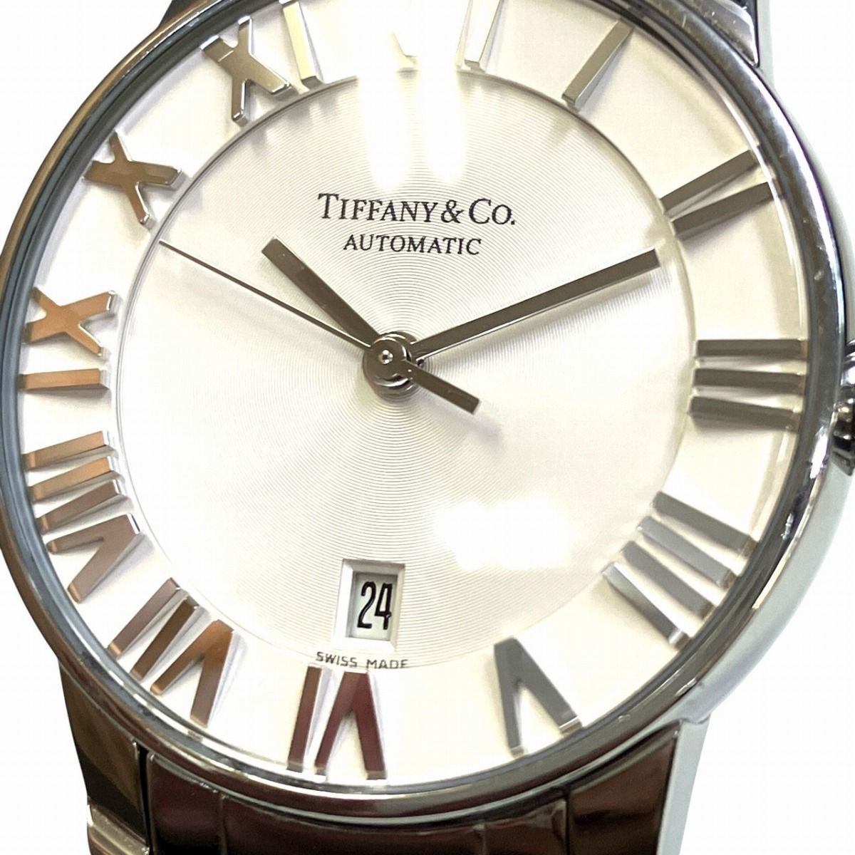 Tiffany & Co Atlas Dome Watch SS Automatic Winding White Dial — view 4