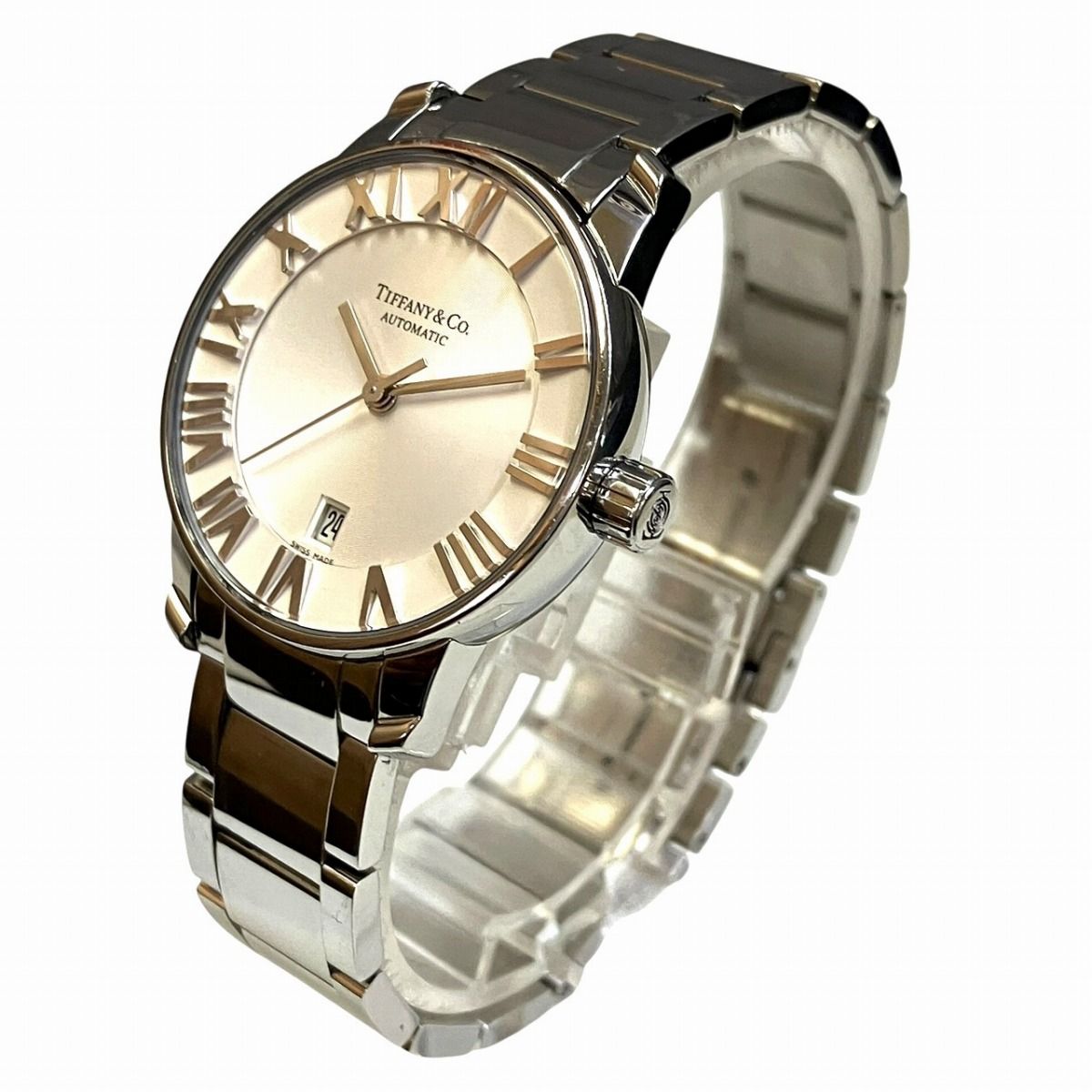 Tiffany & Co Atlas Dome Watch SS Automatic Winding White Dial — view 2