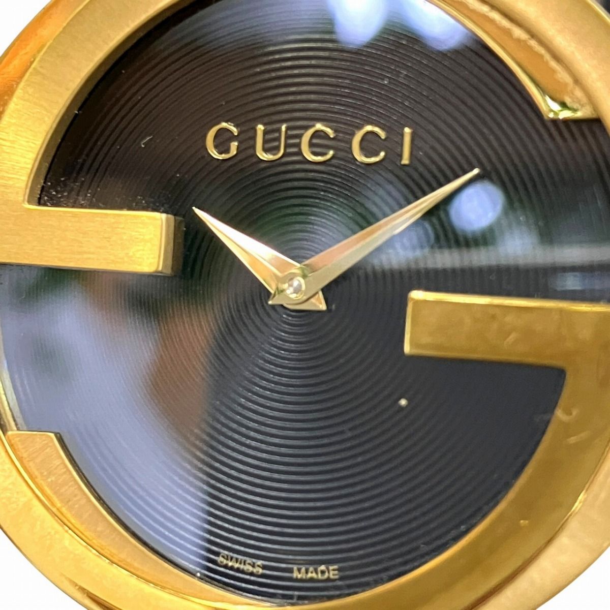 Gucci Interlocking Watch SS Leather Quartz Black Dial 133.3 — view 4