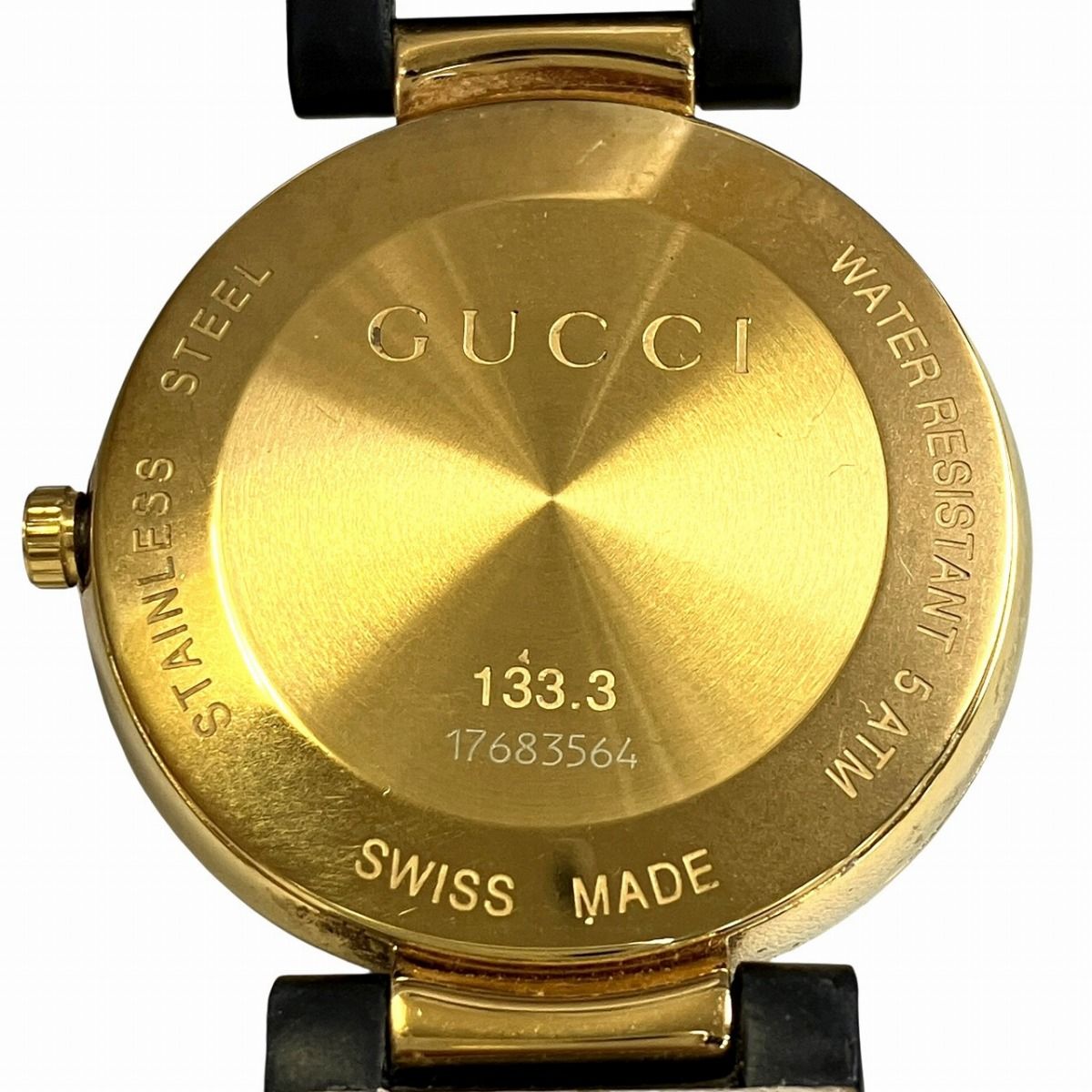 Gucci Interlocking Watch SS Leather Quartz Black Dial 133.3 — view 5