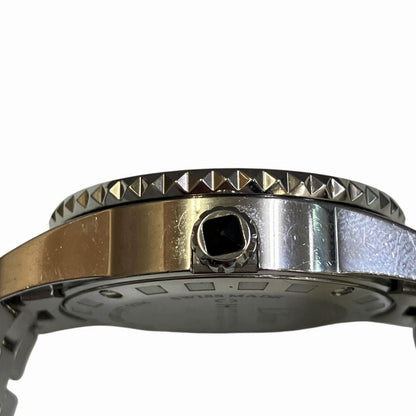 Dior Crystal Diamond Bezel Watch SS Quartz Black Dial — view 8