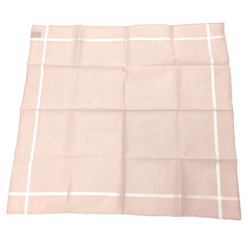 Hermes Handkerchief Cotton Carre Jacquard Passant Pink Pocket Square Neckerchief