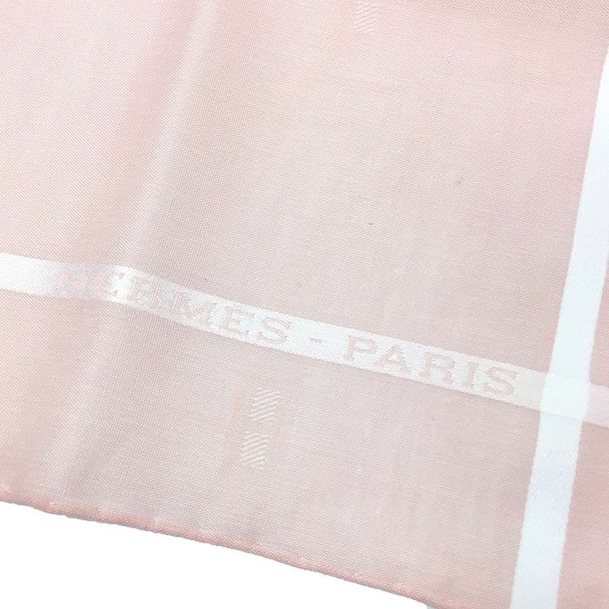 Hermes Handkerchief Cotton Carre Jacquard Passant Pink Pocket Square Neckerchief — view 2