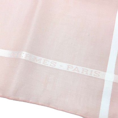 Hermes Handkerchief Cotton Carre Jacquard Passant Pink Pocket Square Neckerchief — view 2