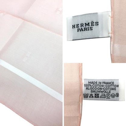 Hermes Handkerchief Cotton Carre Jacquard Passant Pink Pocket Square Neckerchief — view 3
