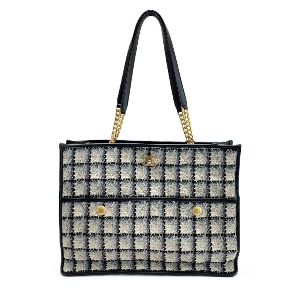 Chanel Tote Tweed Totes Black