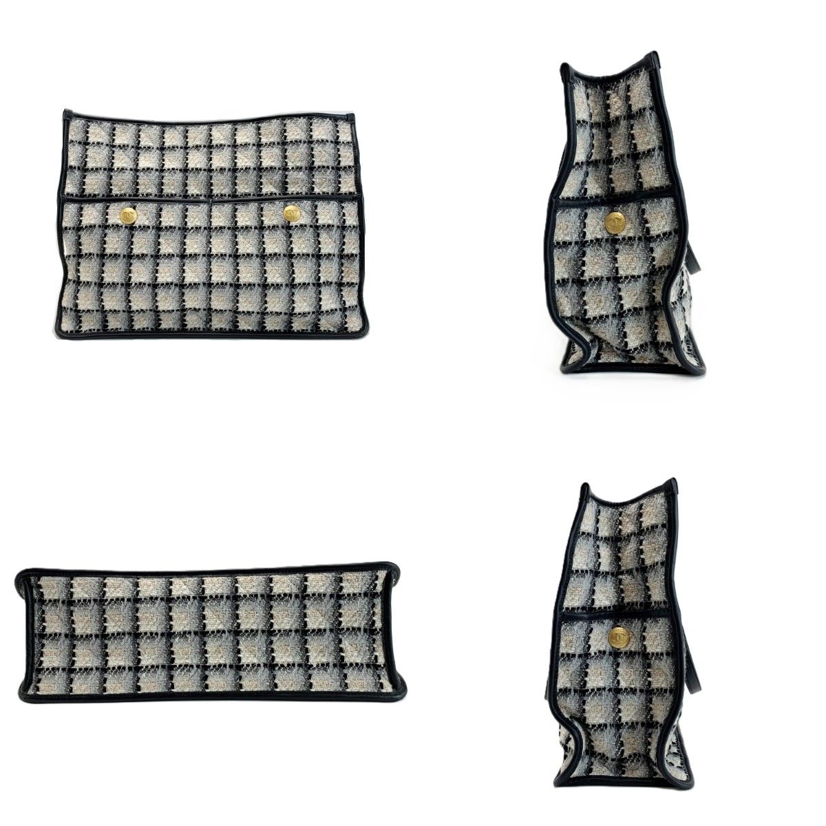 Chanel Tote Tweed Totes Black — view 2