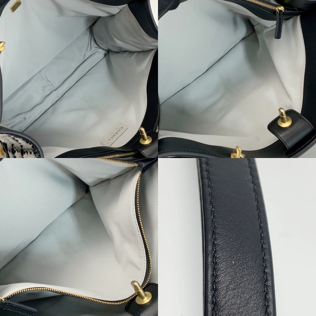 Chanel Tote Tweed Totes Black — view 4