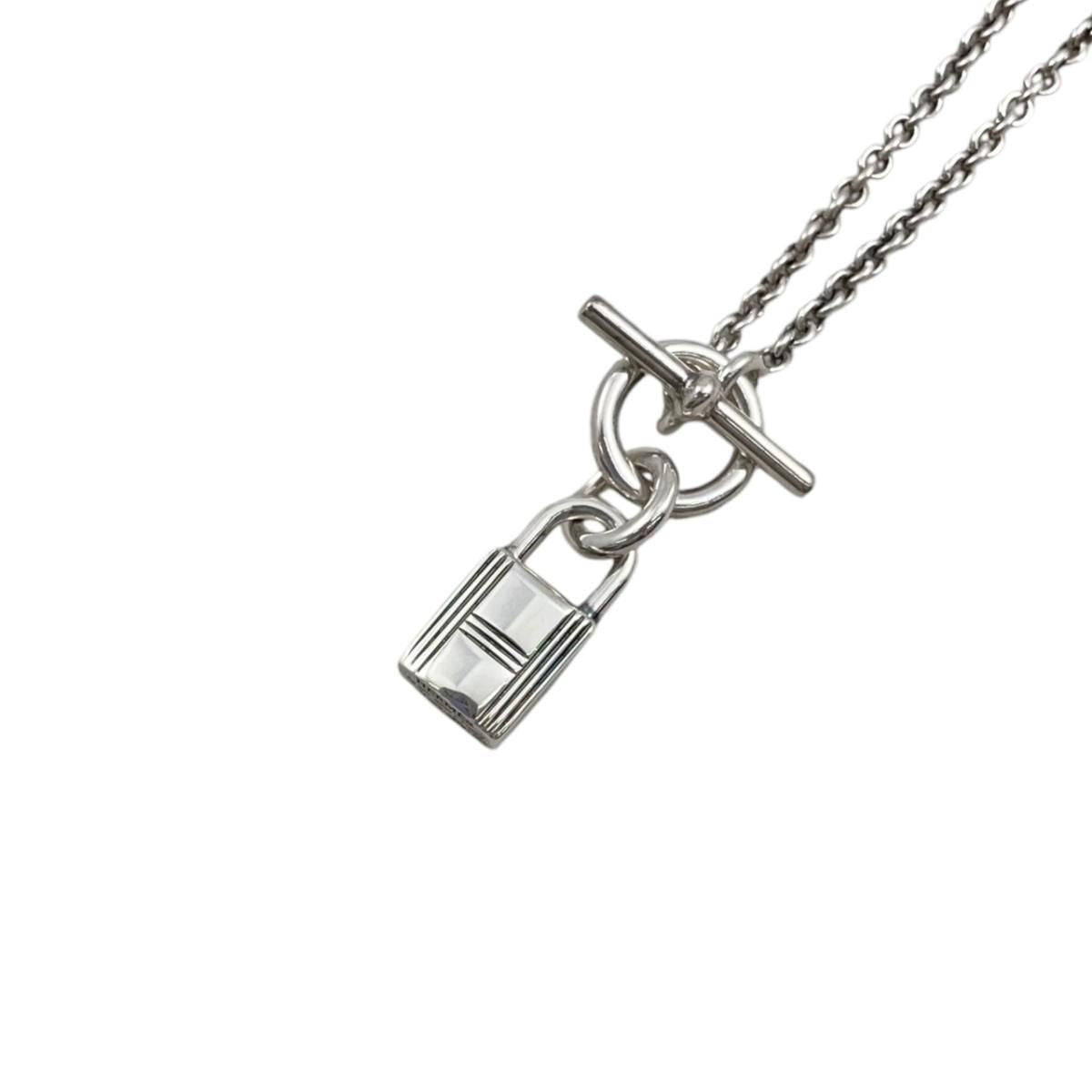 Hermes Necklace Amulet Kelly Cadena Pendant 00 Silver