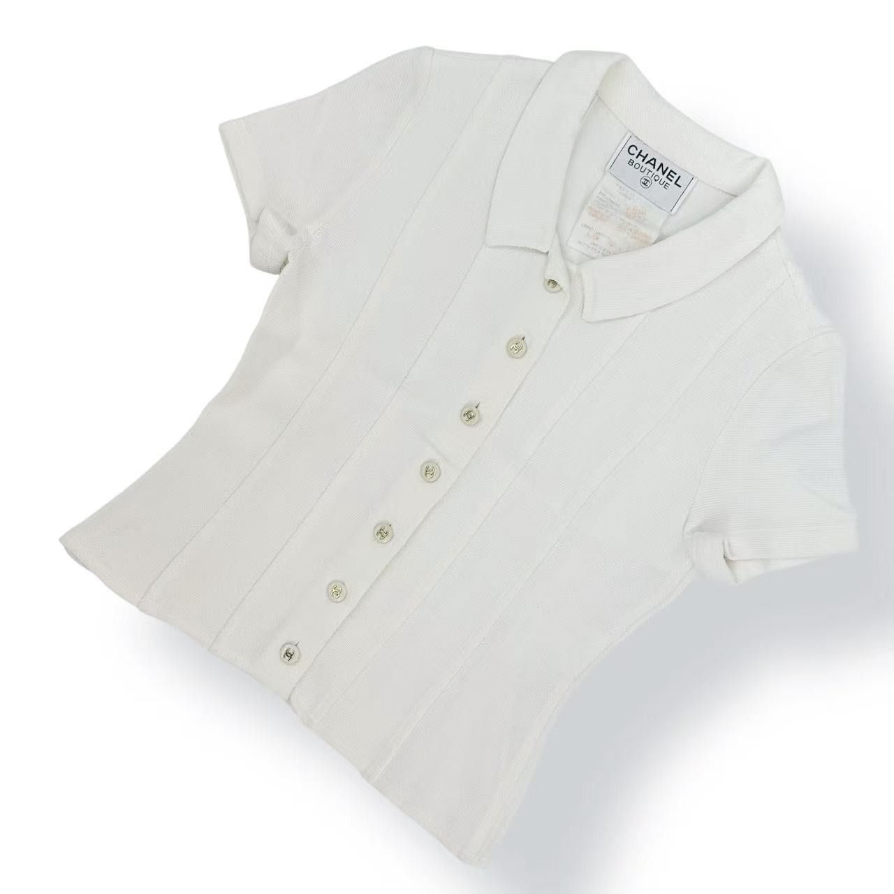 Chanel CC Logo Button Shirt
