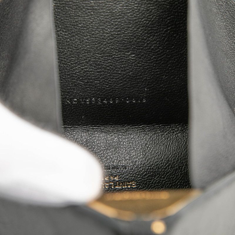 Saint Laurent Cassandra YSL Logo Pyramid Handbag Pouch Black Leather — view 6