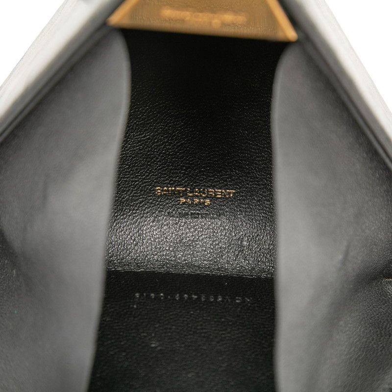 Saint Laurent Cassandra YSL Logo Pyramid Handbag Pouch Black Leather — view 5