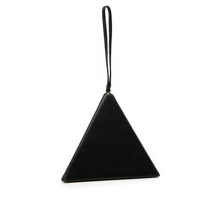 Saint Laurent Cassandra YSL Logo Pyramid Handbag Pouch Black Leather — view 2