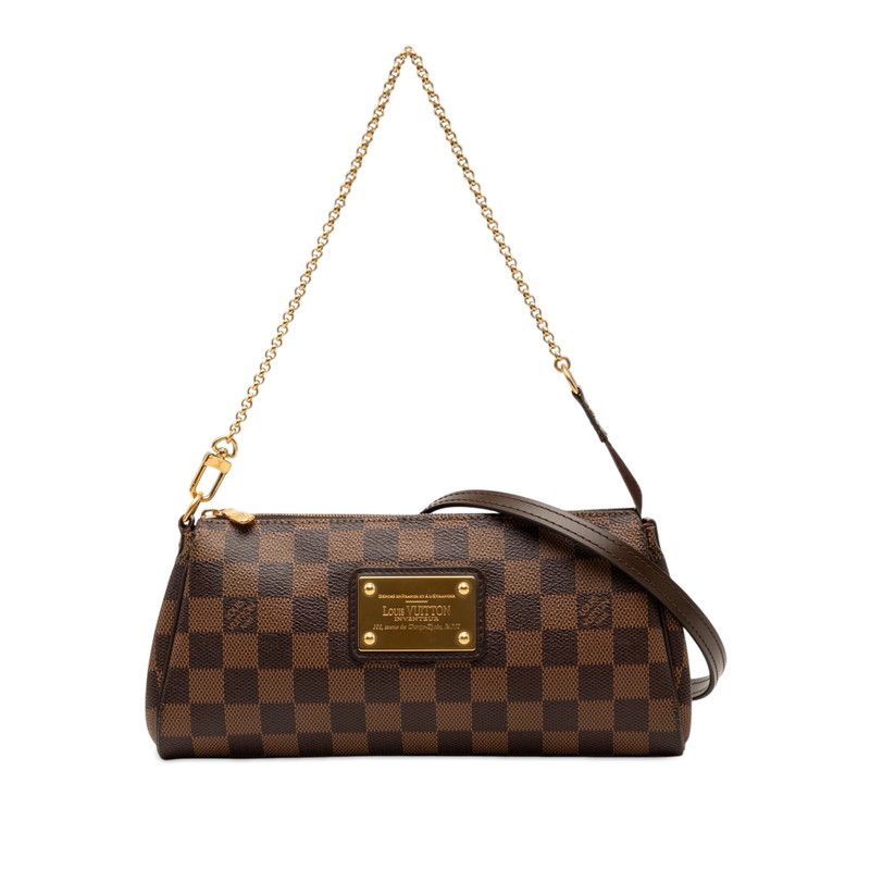 Louis Vuitton Damier 2-Way Shoulder Bag Brown Leather