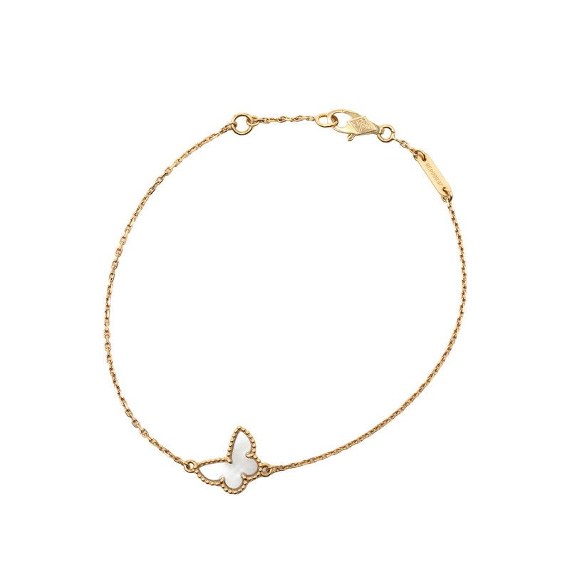Van Cleef & Arpels Sweet Papillon Bracelet 18k Yellow Gold Mother of Pearl 1
