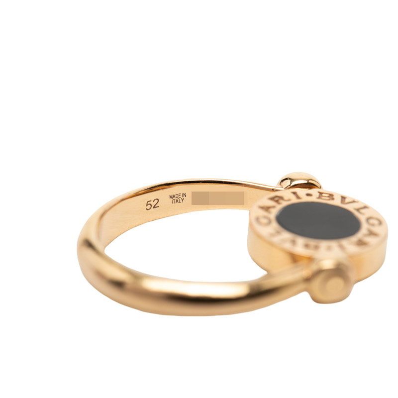 Bvlgari Flip Ring 52 White Shell Onyx 18k Yellow Gold — view 5