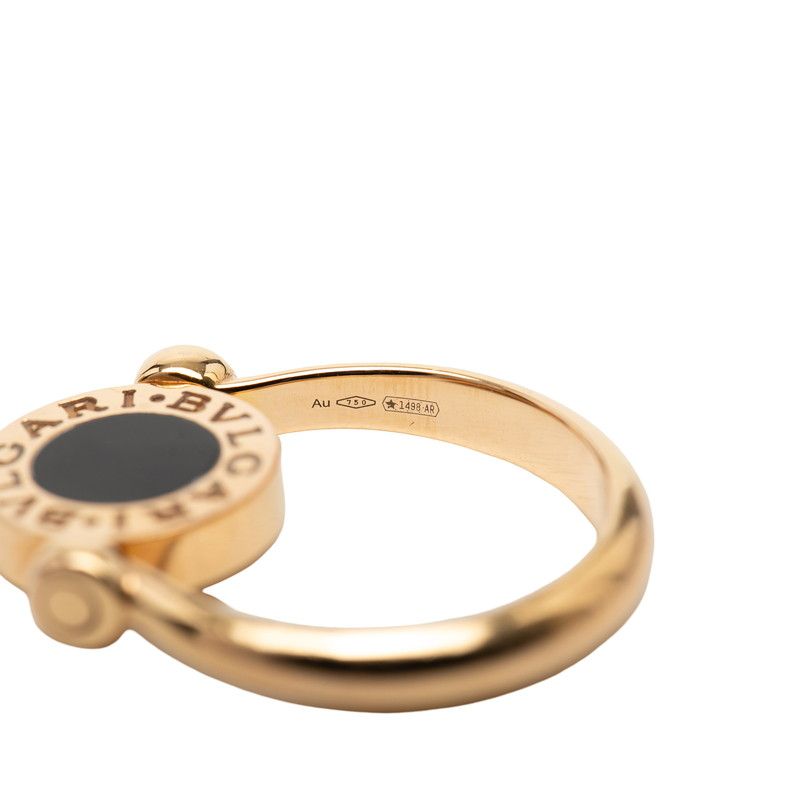 Bvlgari Flip Ring 52 White Shell Onyx 18k Yellow Gold — view 6
