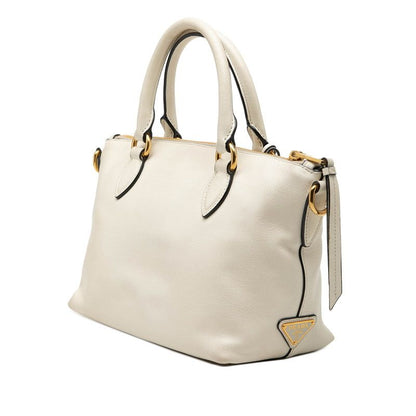 Prada 2-Way Shoulder Bag White Leather — view 2