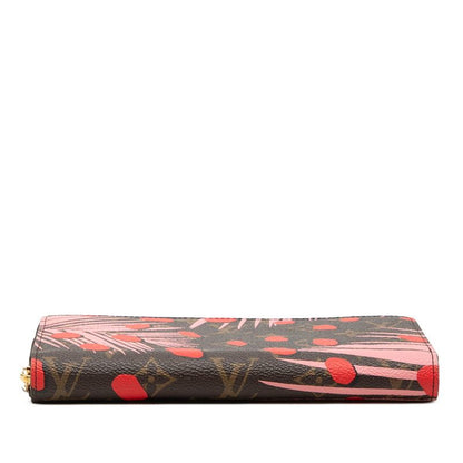 Louis Vuitton Monogram Zippy Wallet Jungle Dot Zip Around Brown Pink — view 3