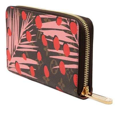 Louis Vuitton Monogram Zippy Wallet Jungle Dot Zip Around Brown Pink — view 2