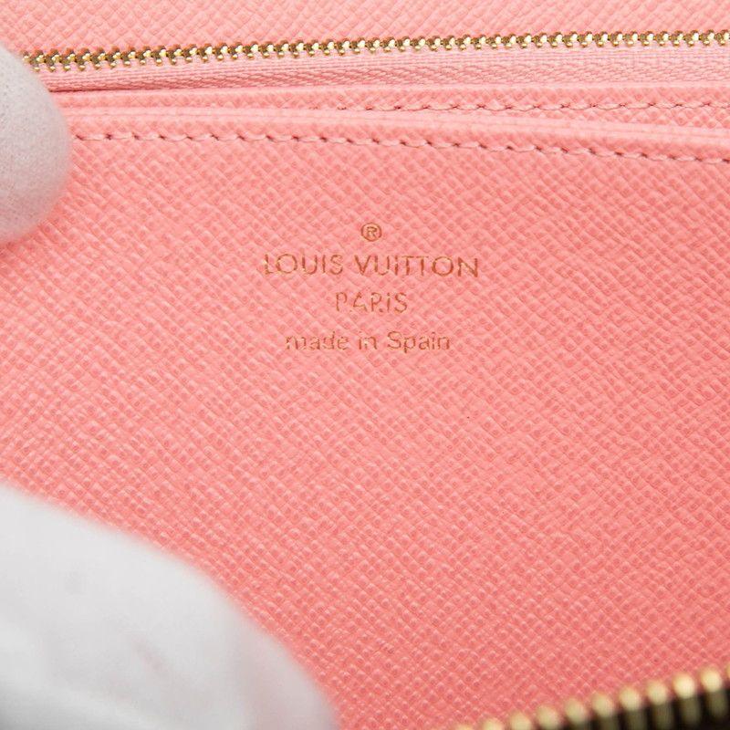 Louis Vuitton Monogram Zippy Wallet Jungle Dot Zip Around Brown Pink — view 5